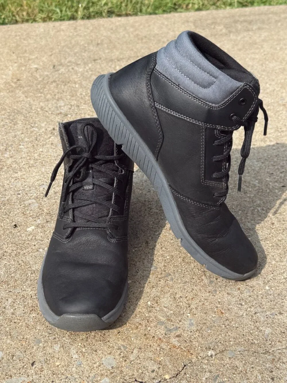 Timberland Boltero Mid Mens 6.5 Leather Sneaker Boots Black Gray Gorpcore 4072